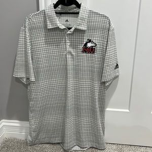 Adidas NIU Golf Black Striped Polo - Large